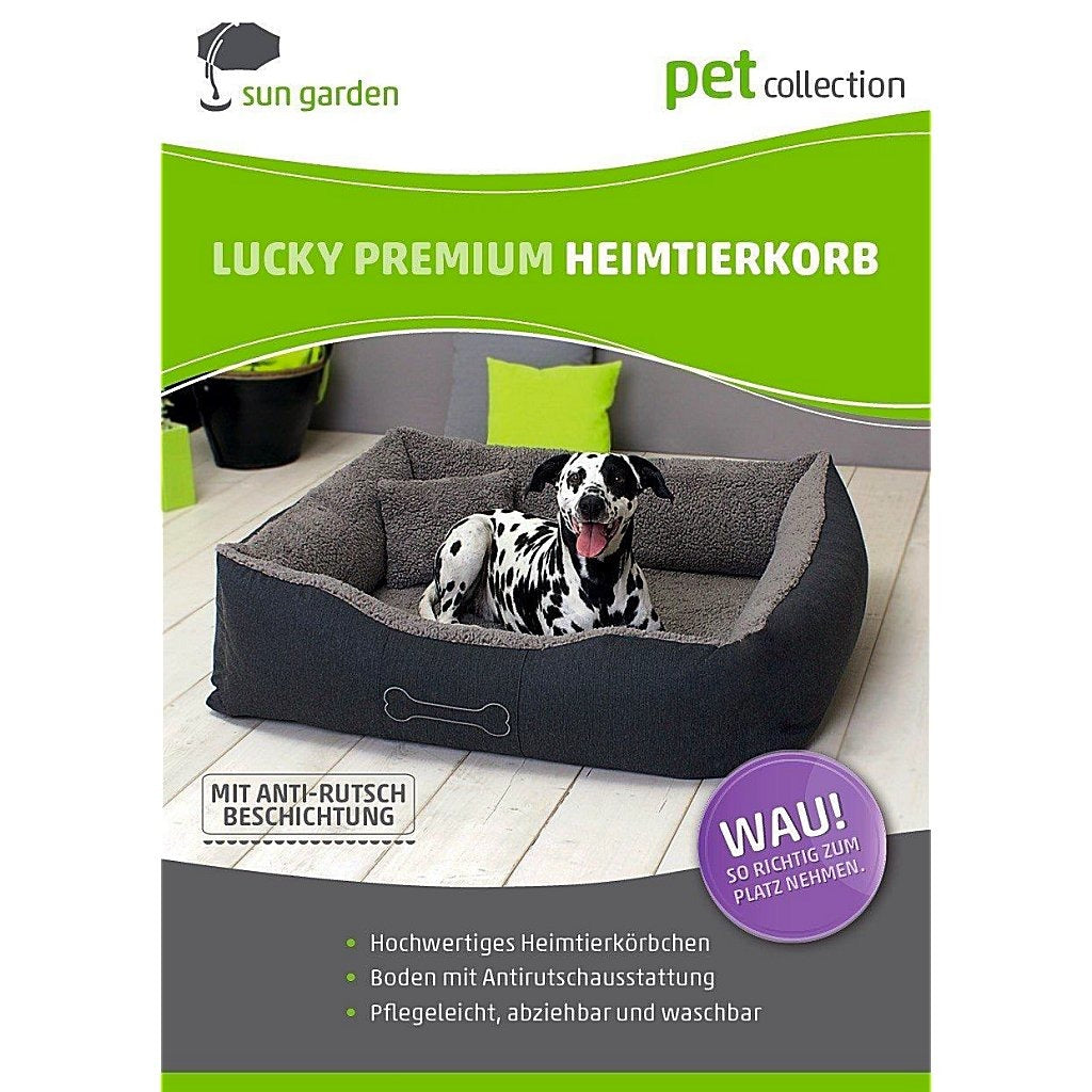 Sun Garden Sun Garden Luxury Chien de chien Lucky + Cushion 80x70x20cm Grey