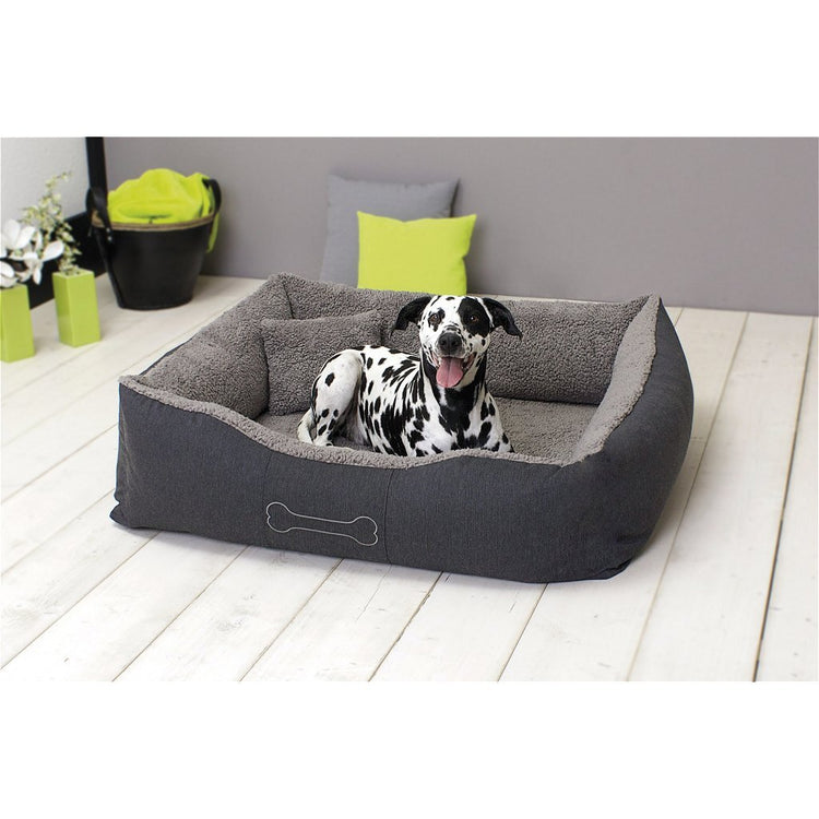 Sun Garden Sun Garden Luxury Chien de chien Lucky + Cushion 100x90x30 cm anthracite Grey