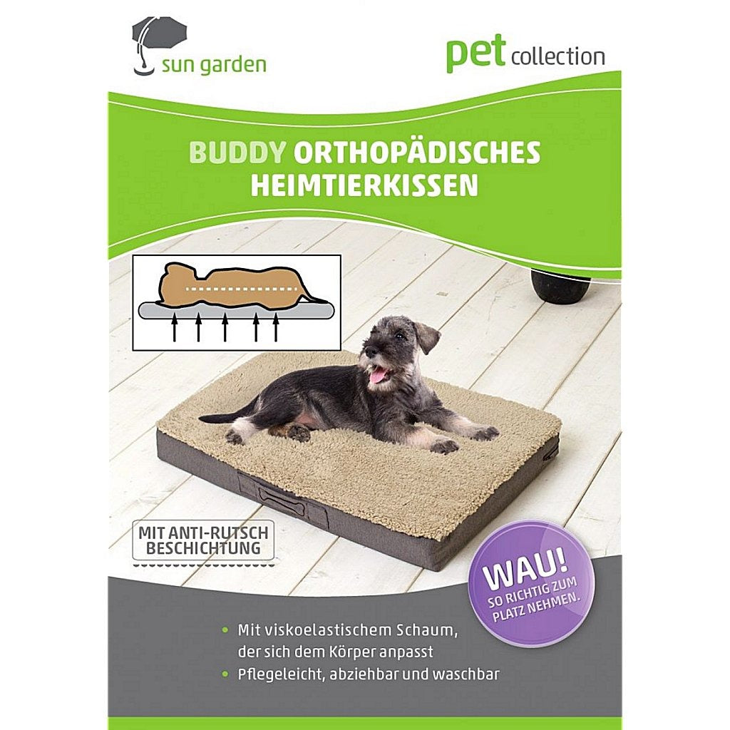 Sun Garden Sun Garden Buddy Orthopedic Dog Cushion 100x65x10cm Grey Anthracite
