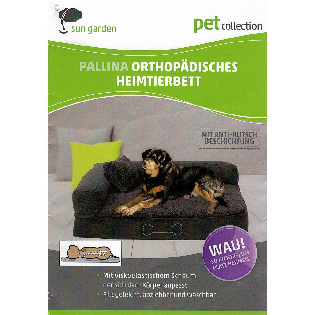 Sun Garden Sun Garden Pallina orthopédique Coussin de chien 80x60x25 cm beige brun