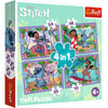 Trefl Trefl Stitch 4in1 puzzle 35-70 pièces