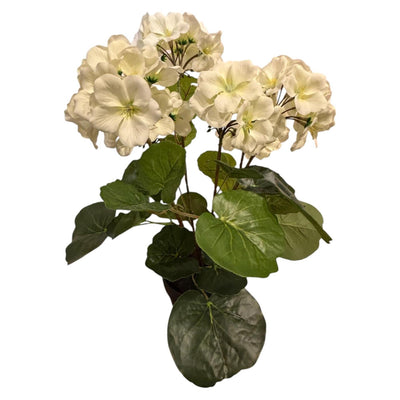 Atmosphère Mansion plante artificielle pélargonium blanc 42cm