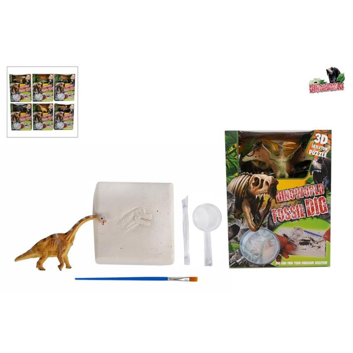 Dinoworld Fossile Talons Puzzle avec une figure de dinosaure supplémentaire