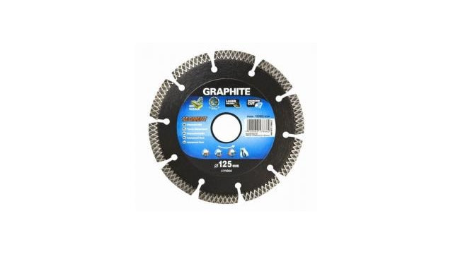 Graphite Graphite 57H868 Diamond Disk 230x22x8.0x2,5 mm, segment de type X, lasé, MATAMES DUR MAPT EN13236