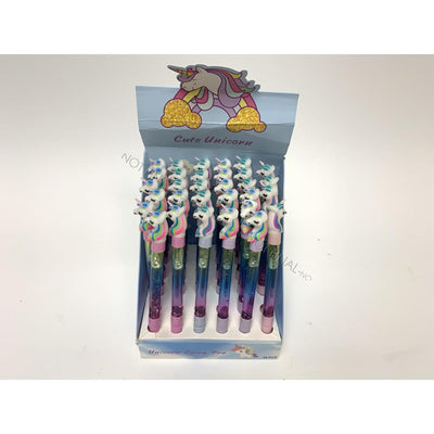 stylo à bille à licorne avec paillettes, 15 cm