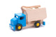 Camion benne en bois Bajo avec blocs bleus.