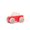 Voiture rétractable en bois Bajo rouge. 8,7x5,7x