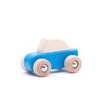 Voiture rétractable en bois Bajo bleue. 8,7x5,7