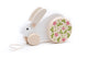Bajo figurine à tirer en bois grand lapin, blanc