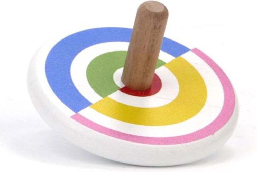 Toupie en bois Bajo demi-cercle. 7x7x5,7cm