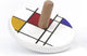Toupie en bois Bajo Mondrian. 7x7x5,7 cm. 3