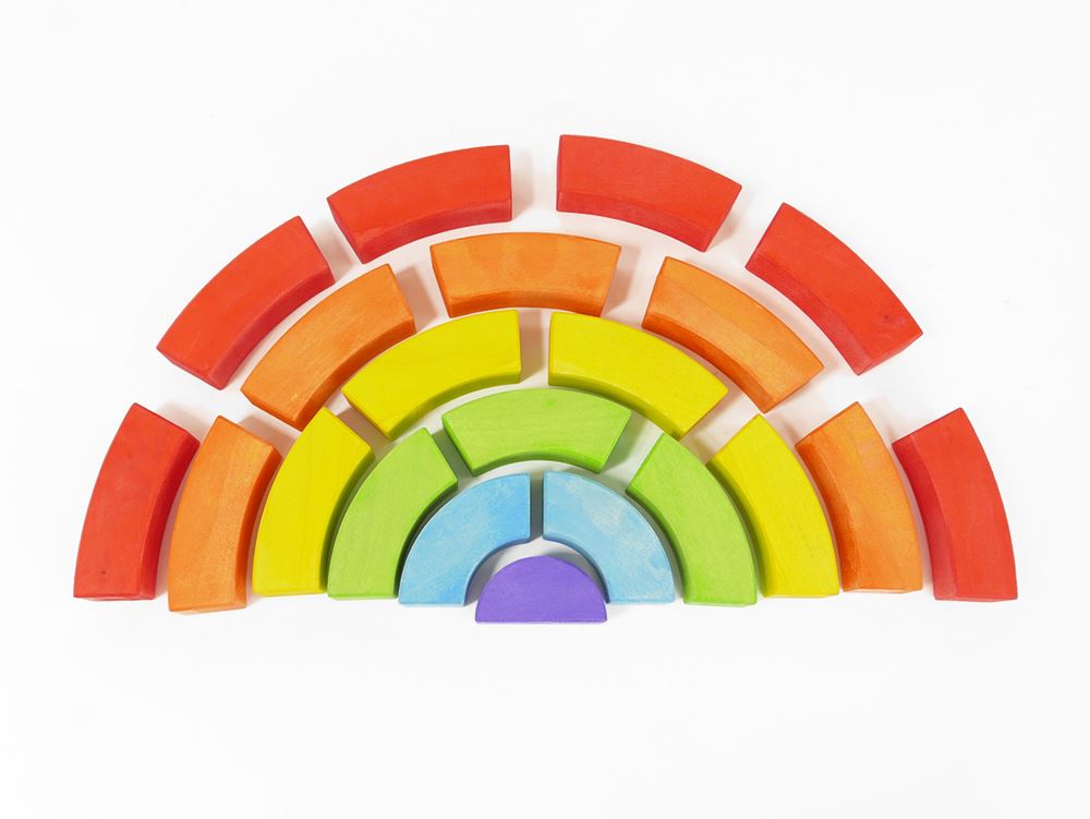 Blocs arc-en-ciel en bois Bajo. 21 pièces.