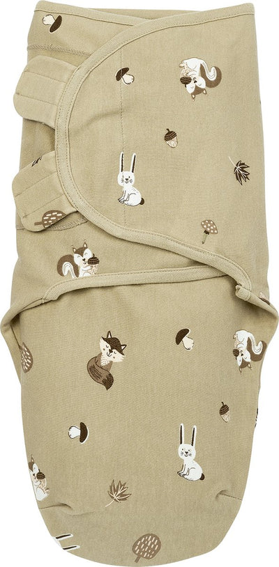Couverture d'emmaillotage Meyco pour bébés animaux de la forêt - sable - 4-6 mois - 1,0 tog