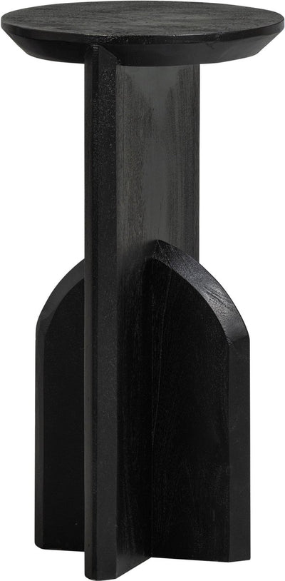 Woood table d'appoint étroite kioni - bois d'acacia - noir - 58x30x30 cm