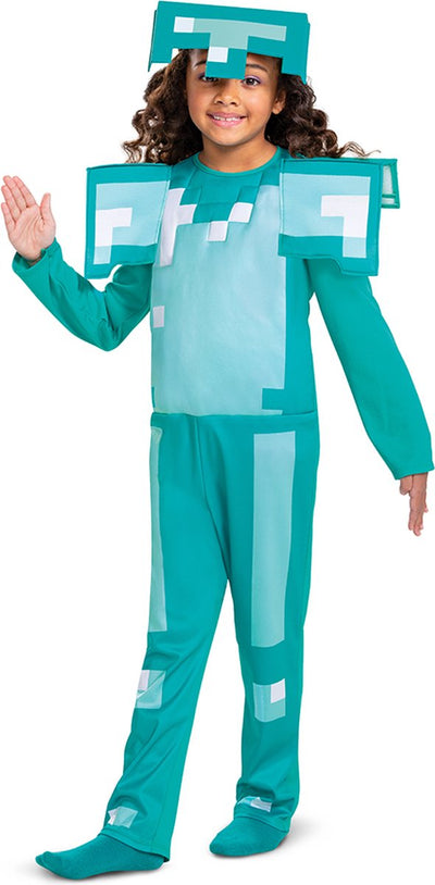 Déguisement minecraft (mojang), tenue armure diamant, taille xs (3t-4t ans), garçon