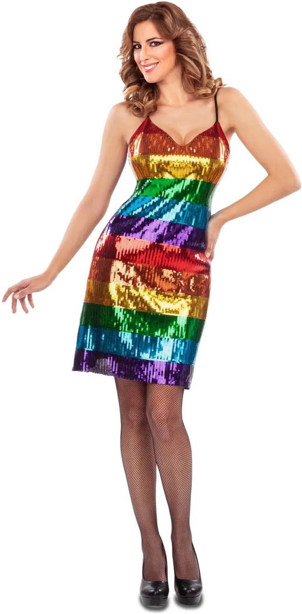 Robe arc-en-ciel Mom Funcompany à bretelles spaghetti - taille s