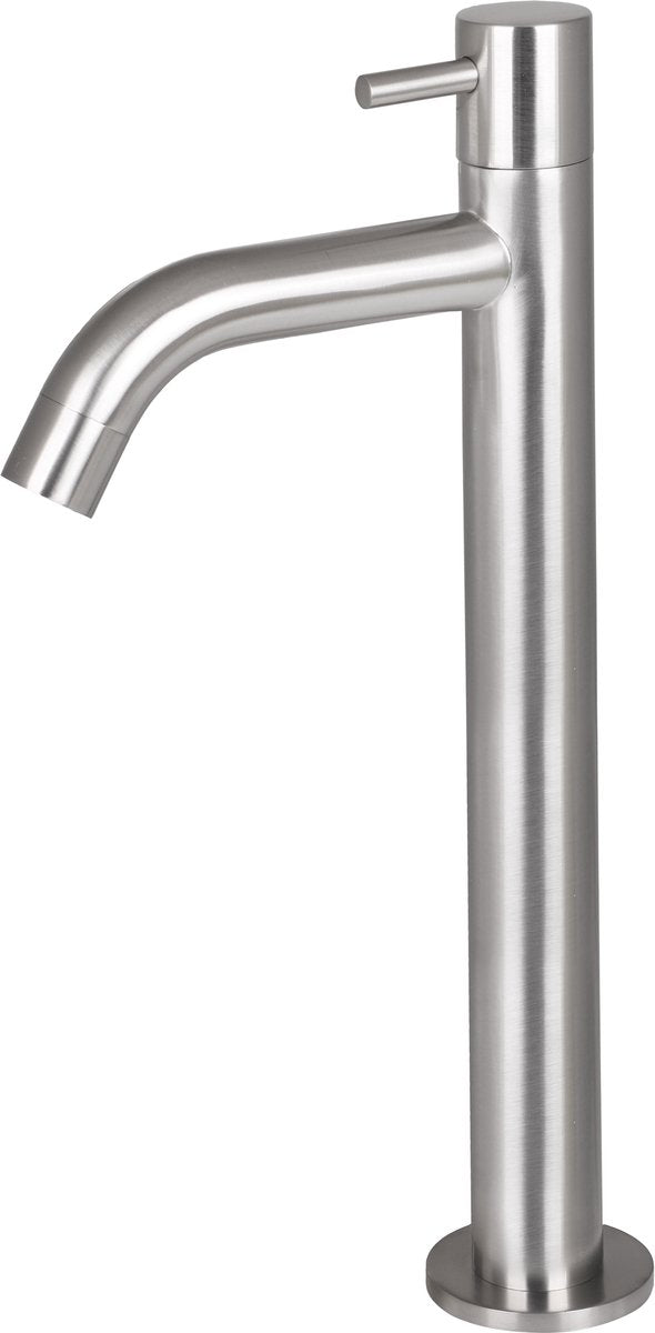 Robinet de lavabo Differnz - Robinet d'eau froide - haut - 28,5 x 11,5 cm - chrome mat