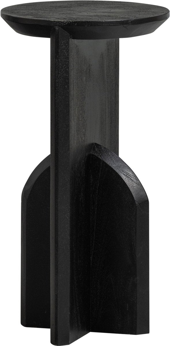 Woood table d'appoint étroite kioni - bois d'acacia - noir - 58x30x30 cm