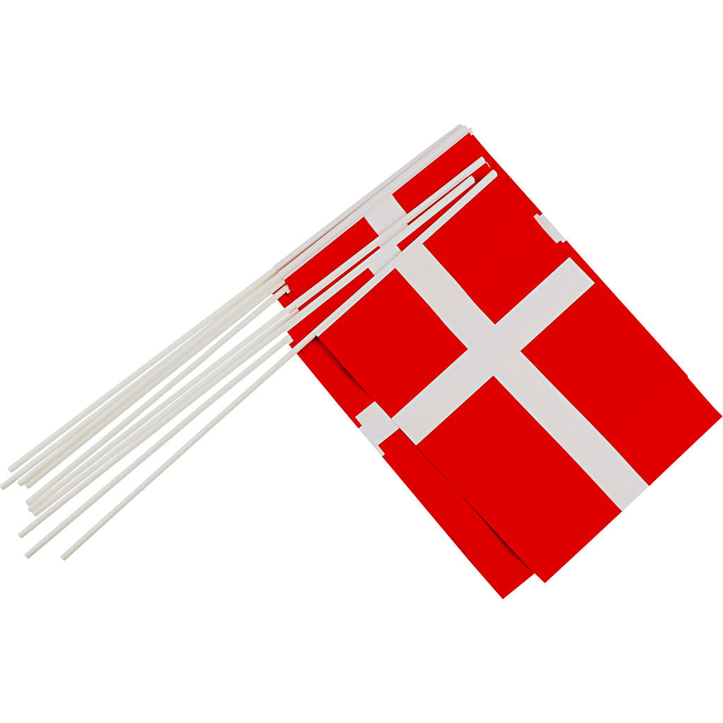 Drapeaux, L: 50 cm, DIM 20x27 cm, 10 pièces 1 boîte, Danemark