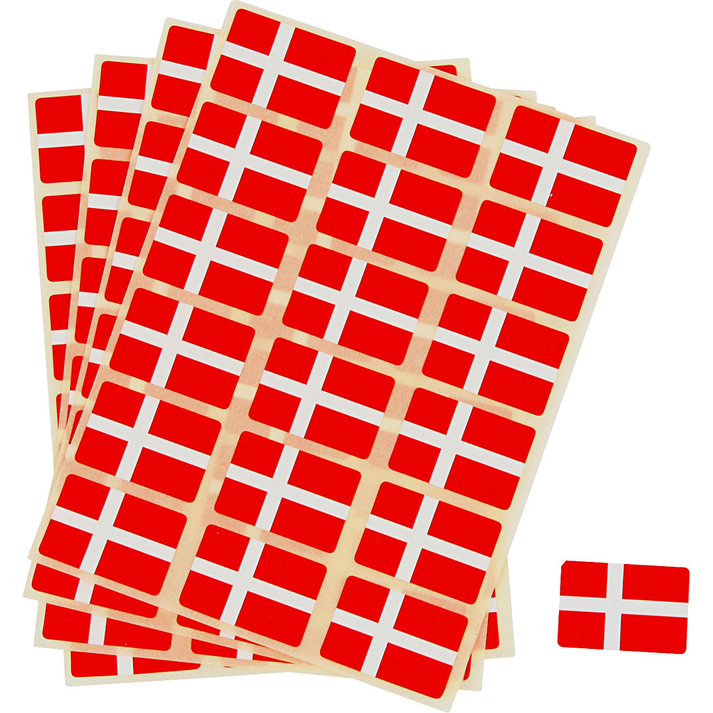 Drapeau d'entreprise Creativ, taille 15x22 mm, 72 pièces 1 boîte, Danemark