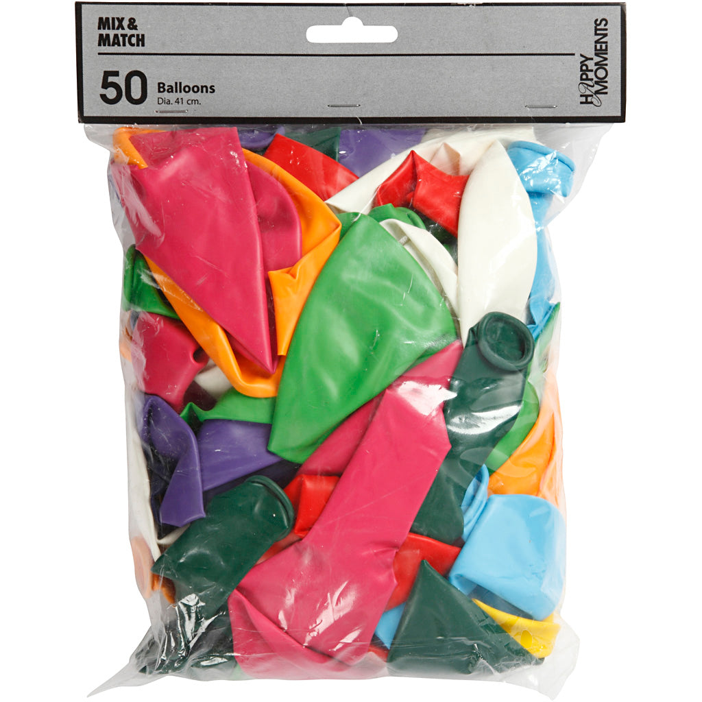 Ballons Creativ company, d 43 cm, différentes couleurs, 50 pièces 1 boîte