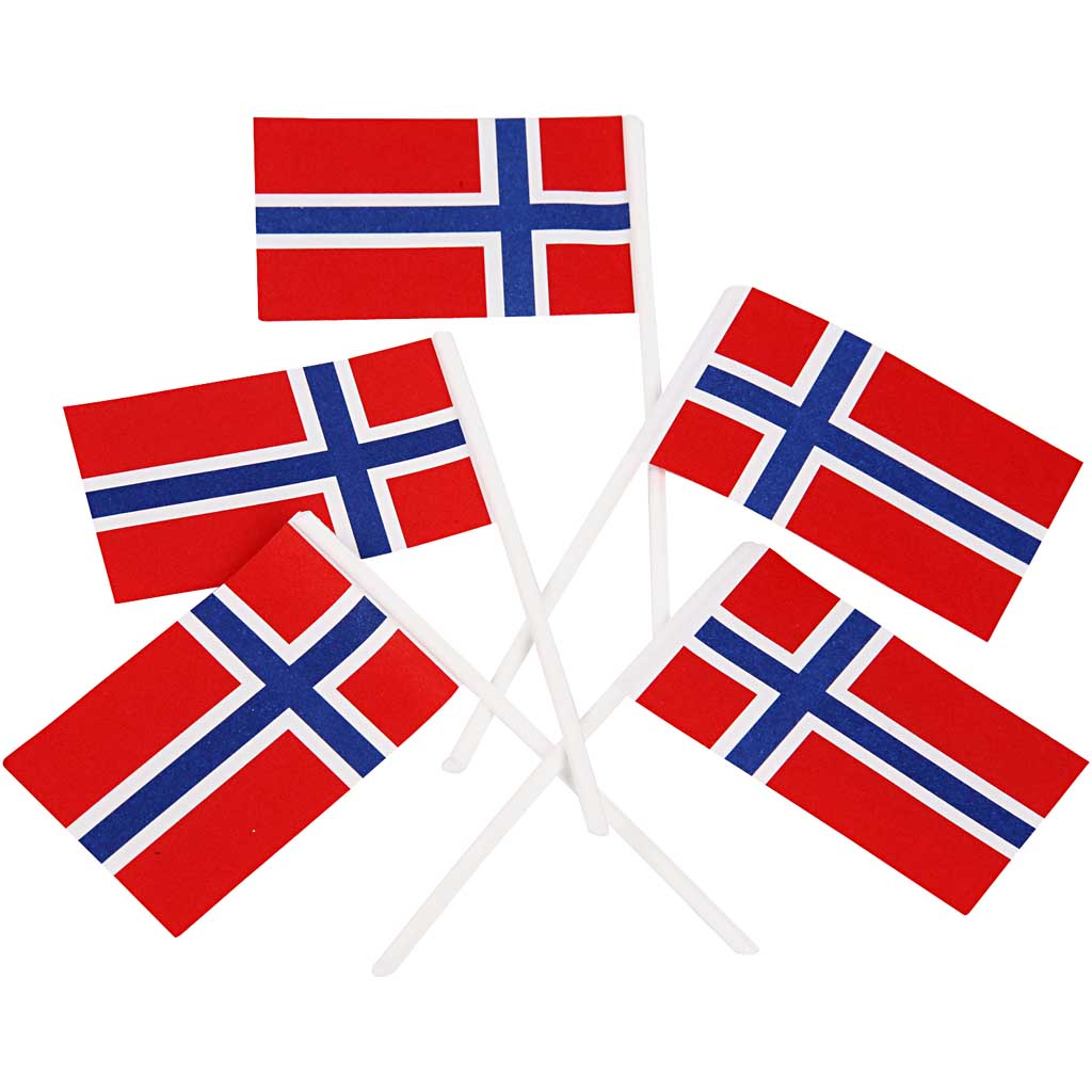 Bâtonnet à cocktail Snack Flag, taille 30x50 mm, 100 pièces 1 boîte, Norvège