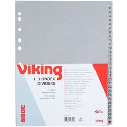 Onglets office depot pp a4 120microns gris 1-31 11 trous