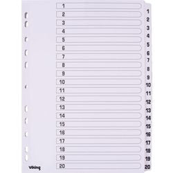 Onglets mylar office depot carton a4 170g blanc 1-20 11 trous