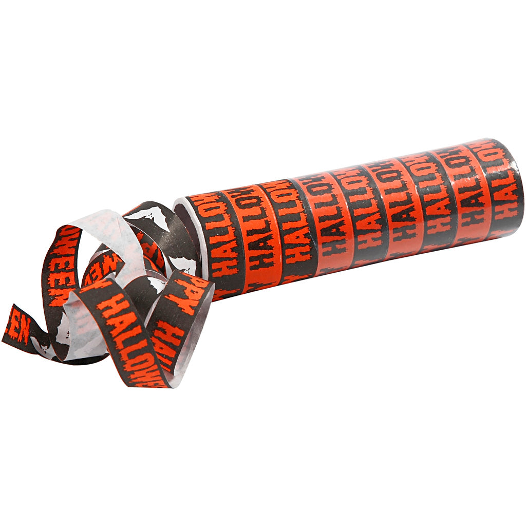 Serpentins Creativ company, noir, orange, 2 rouleaux 1 boîte