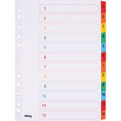 Onglets mylar 1-12 od carton a4 190g m2 12 pièces assortis