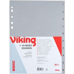 Onglets office depot pp a4 120microns gris 1-10 11 trous
