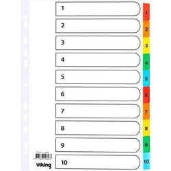 Onglets mylar office depot carton a4 170g assortis 1-10 11 trous
