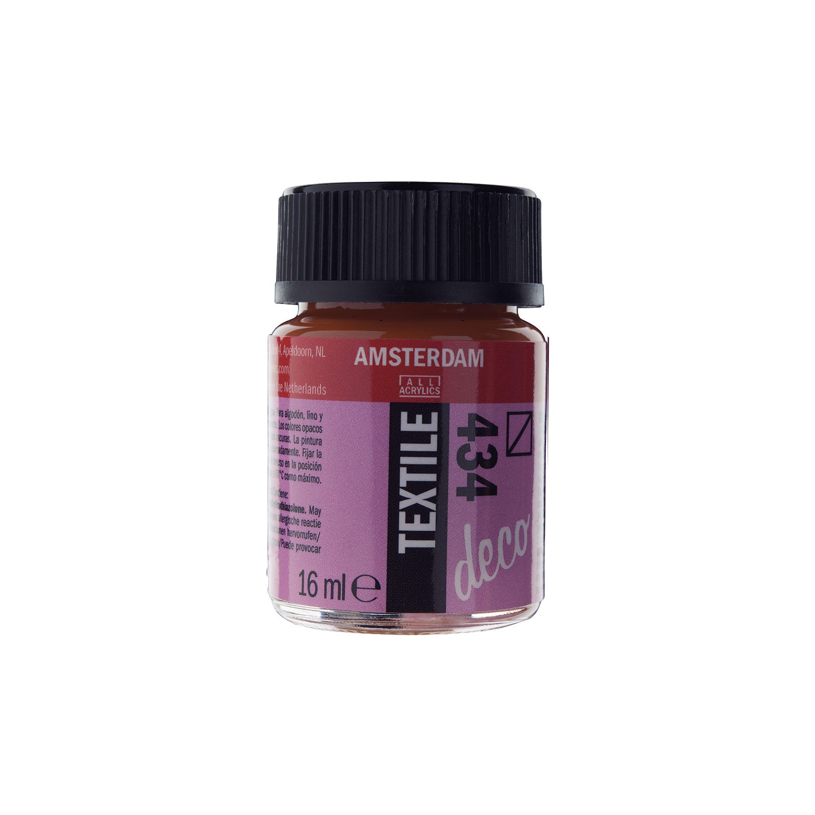 Amsterdam toutes acryliques amsterdam • flacon de peinture textile 16ml terre de sienne 434