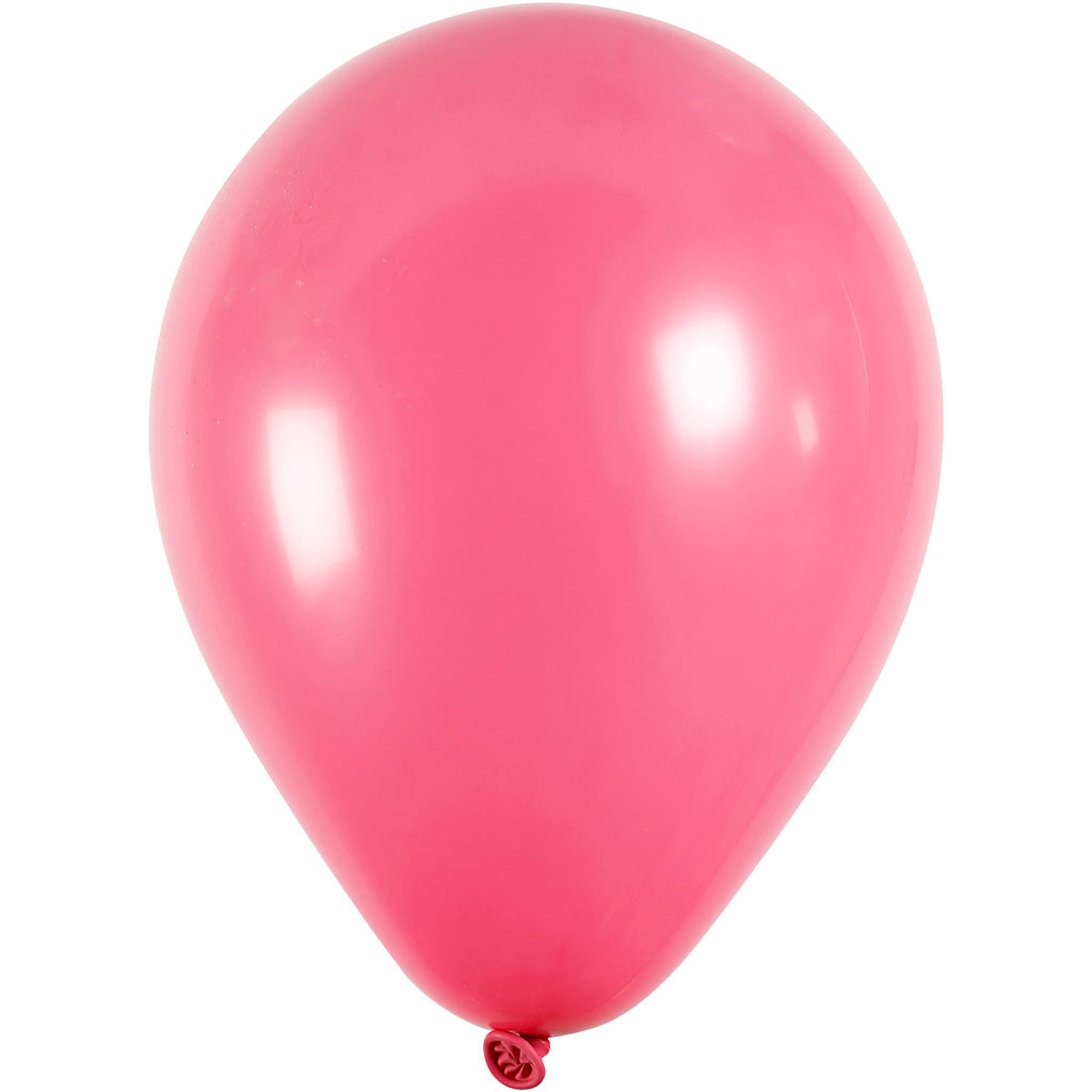 Ballons Creativ company, ronds, d 23 cm, rose foncé, 10 pièces, 1 boîte