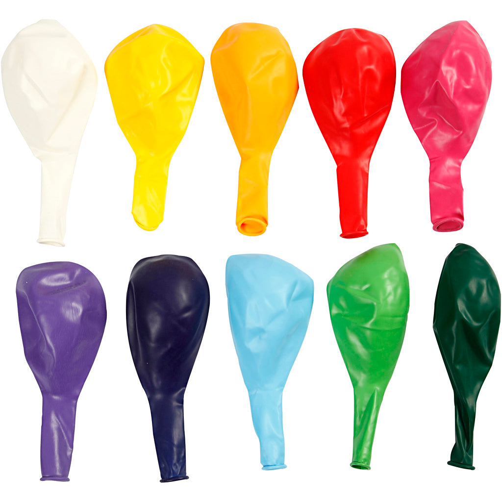 Ballons Creativ company, ronds, d 23 cm, différentes couleurs, 10 pièces 1 boîte