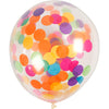 Ballons Creativ company avec confettis, ronds, d 23 cm, transparents, 4 pièces 1 boîte