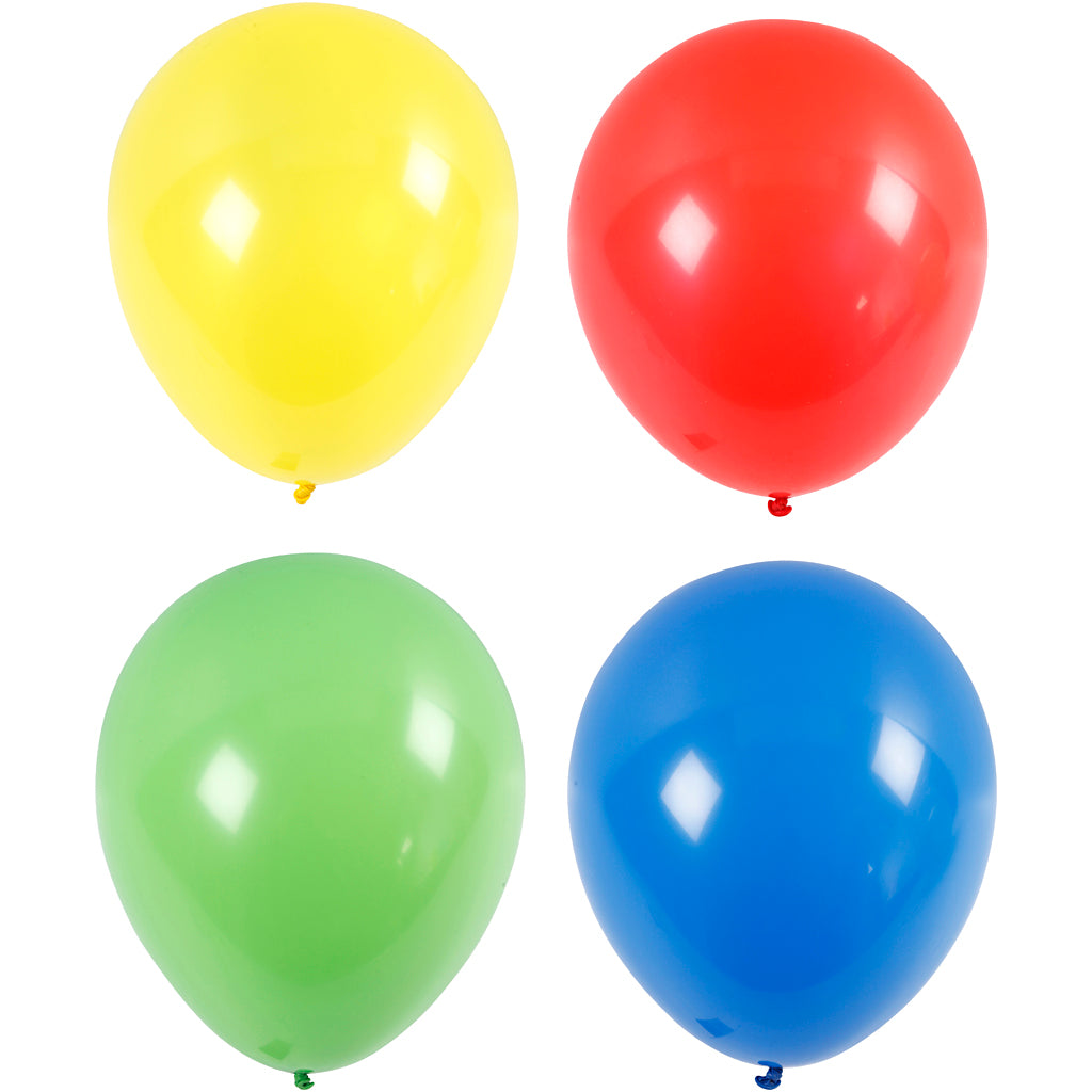 Ballons Creativ company, giga, d 41 cm, bleu, vert, rouge, jaune, 4 pièces 1 boîte
