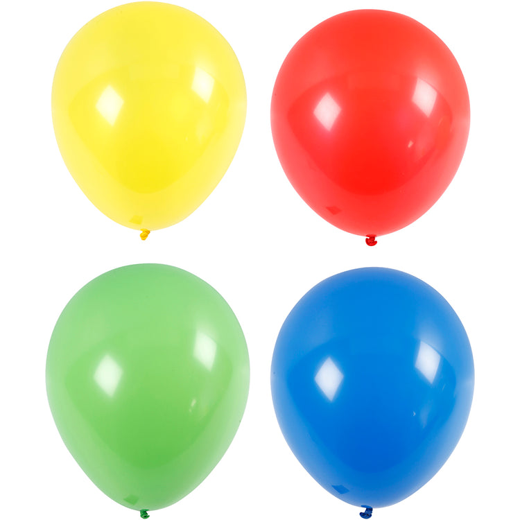 Ballons Creativ company, giga, d 41 cm, bleu, vert, rouge, jaune, 4 pièces 1 boîte