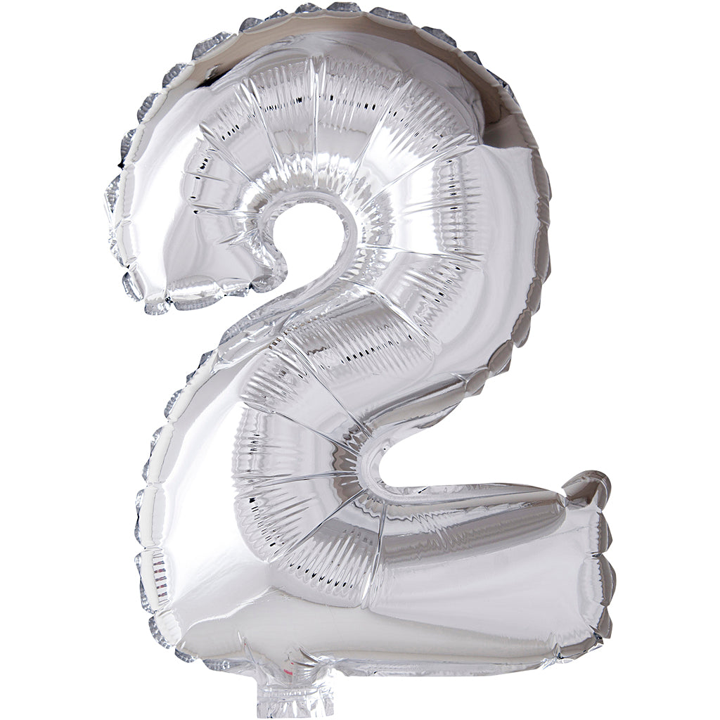 Ballon en aluminium Creativ company, 2, h : 41 cm, argent, 1 pièce