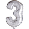 Ballon en aluminium Creativ company, 3, h : 41 cm, argent, 1 pièce