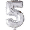 Ballon en aluminium Creativ company, 5, h : 41 cm, argent, 1 pièce