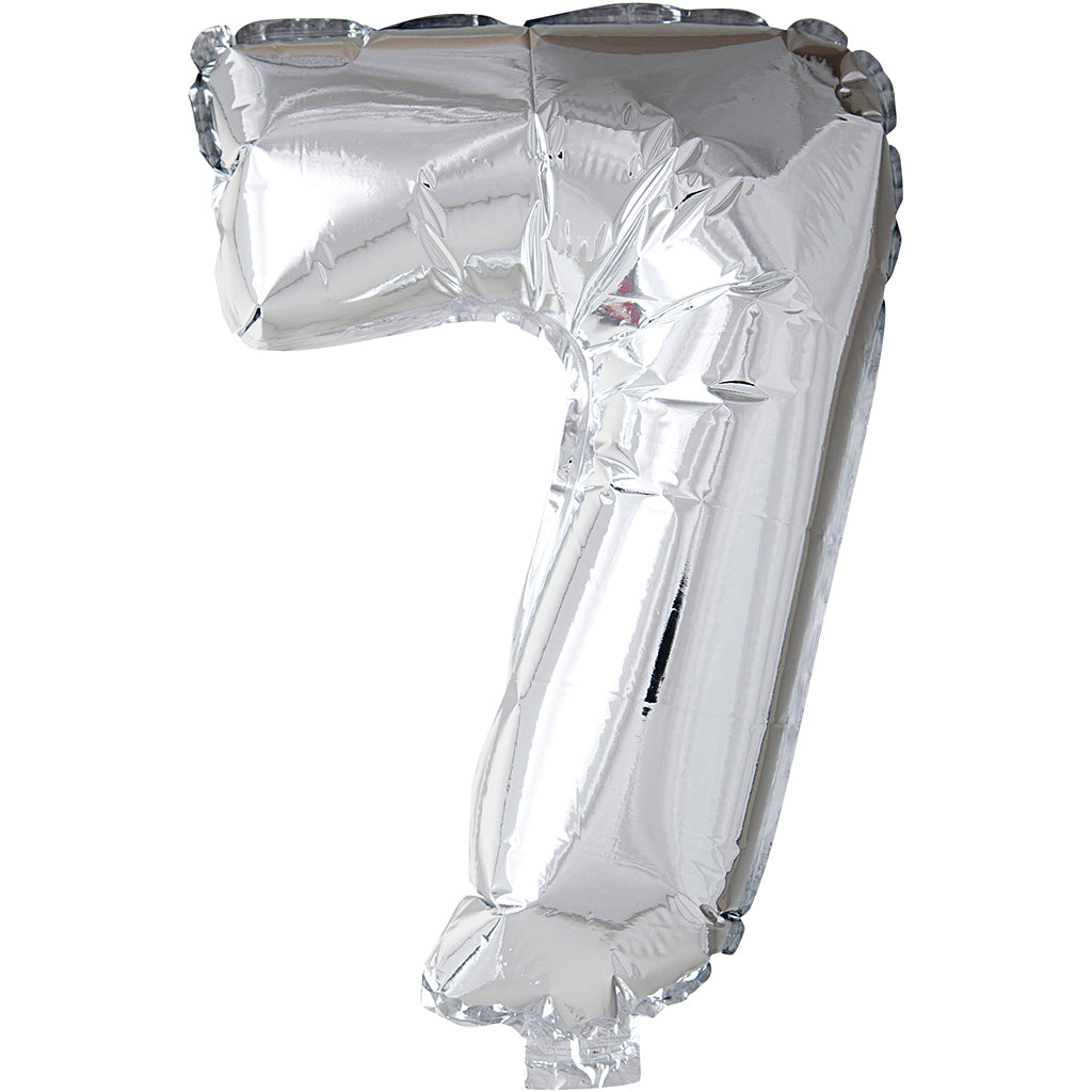 Ballon en aluminium Creativ company, 7, h : 41 cm, argent, 1 pièce