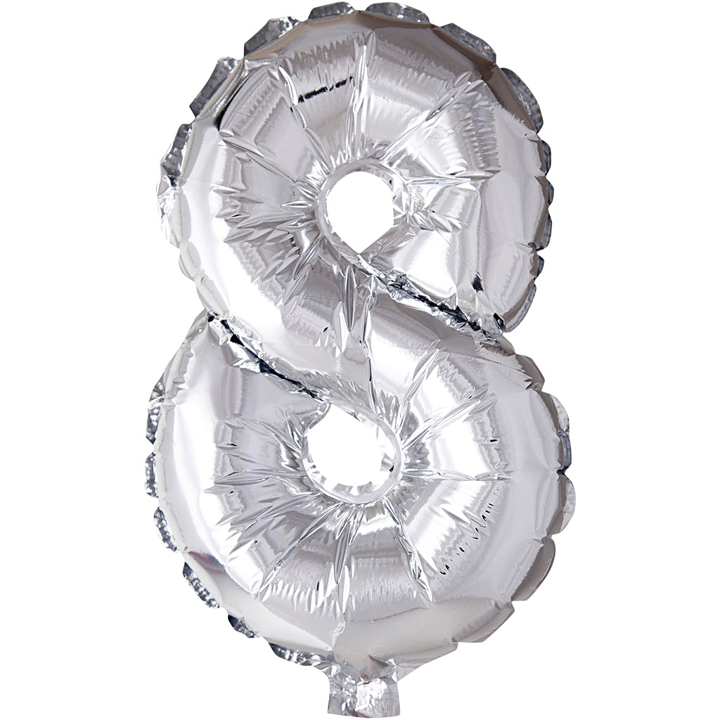 Ballon en aluminium Creativ company, 8, h : 41 cm, argent, 1 pièce