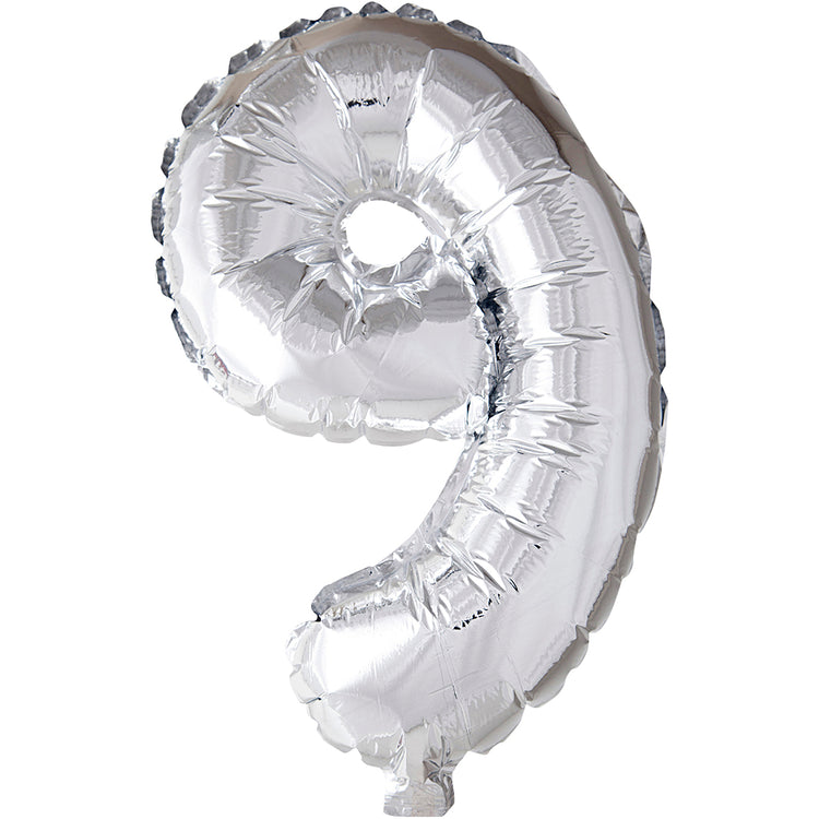 Ballon en aluminium Creativ company, 9, h : 41 cm, argent, 1 pièce