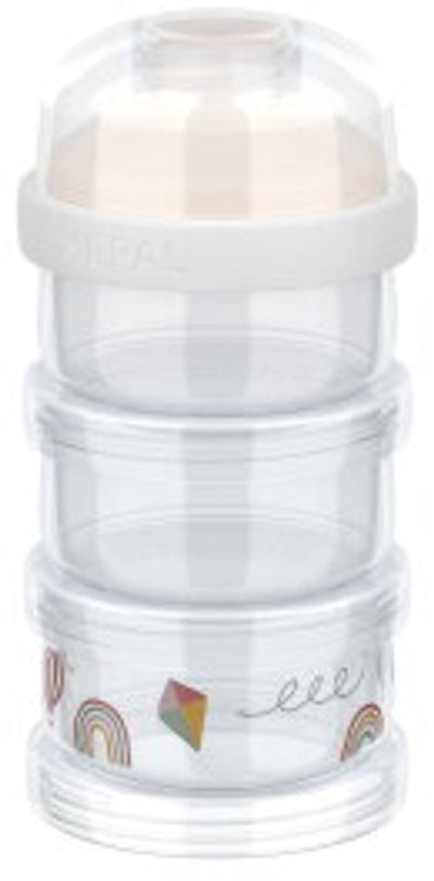 Tour de lait en poudre Mepal mio 3 pièces - 360 ml - joint hermétique avec bouchon shaker - stockage et dosage multifonctionnels - arc-en-ciel ensoleillé