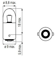 Lampe Bosma 12V-4W BA9S - afbeelding 2
