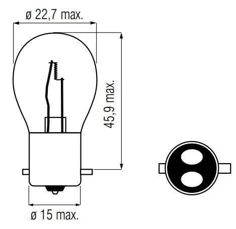 Bosma - Bosma Lamp 12V-21/5W BAY15D rood