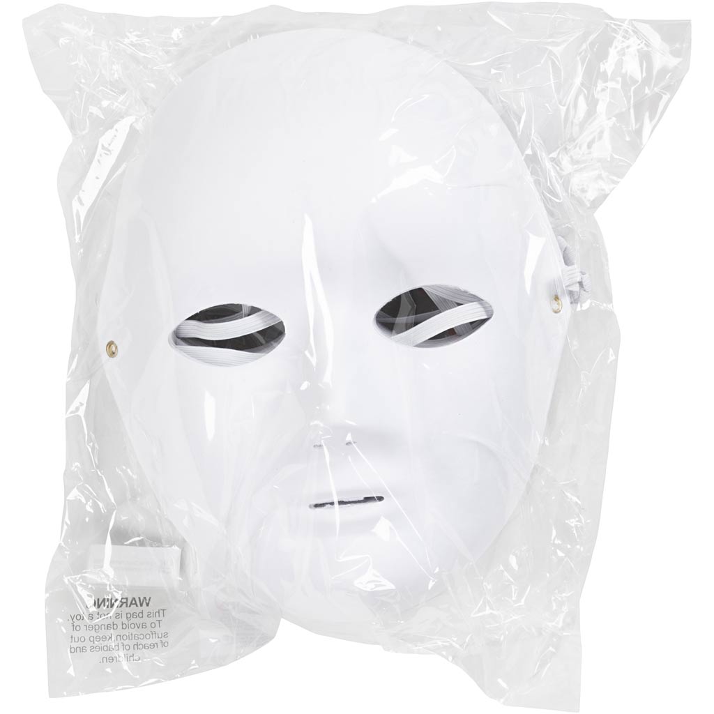 Masque de la société Creativ, H: 22 cm, b: 17 cm, blanc, 10 pièces 1 boîte