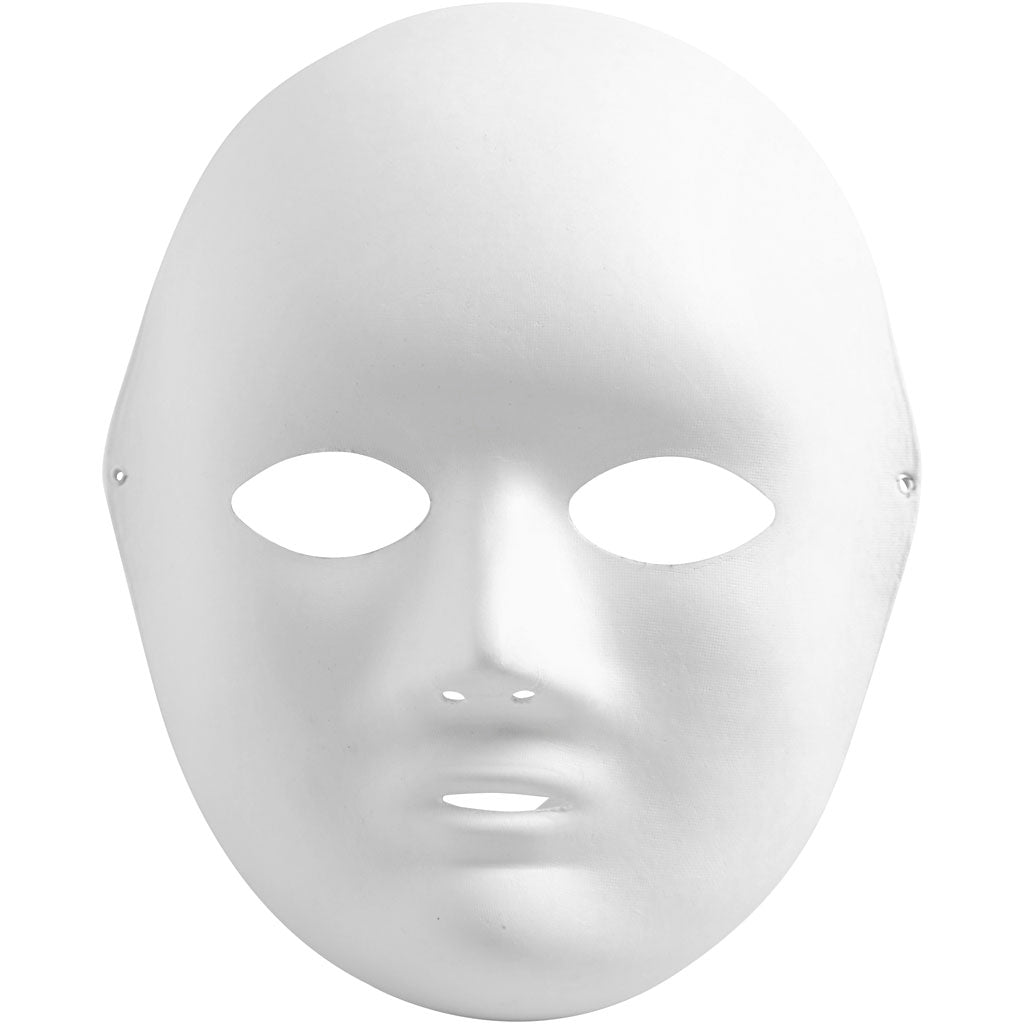 Masque de la société Creativ, H: 22 cm, b: 17 cm, blanc, 10 pièces 1 boîte