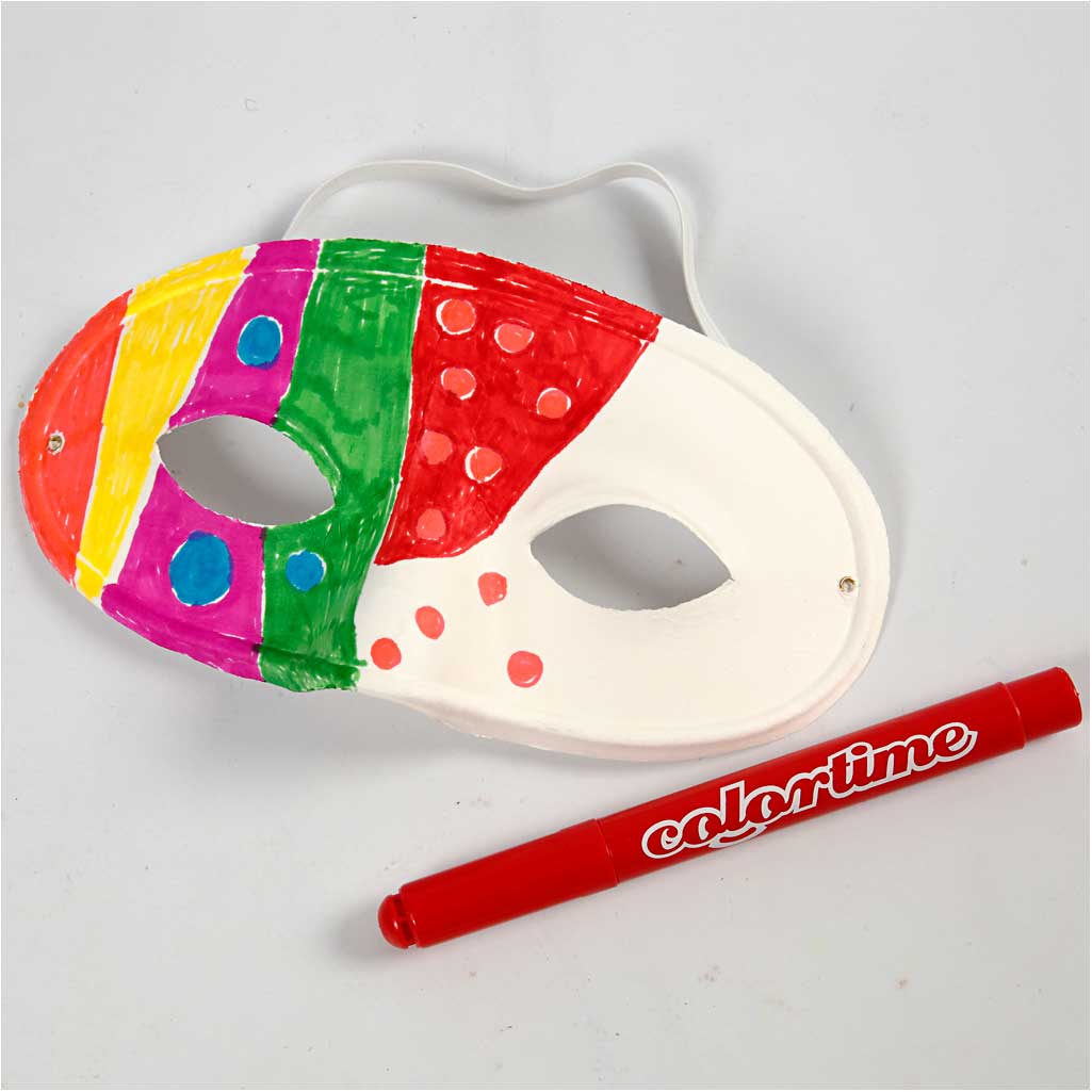 Creativ Company Mask, H: 9,5 cm, B: 18,5 cm, blanc, 10 pièces 1 boîte